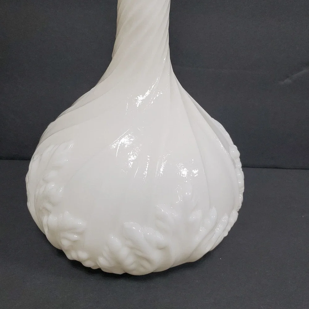 Vintage Victorian Milk Glass Decanter 11